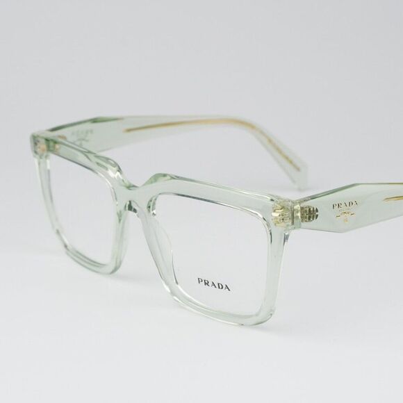 NEW Prada PRA19V 14R1O1 Transparent Mint Square Women Eyeglasses - Picture 6 of 12